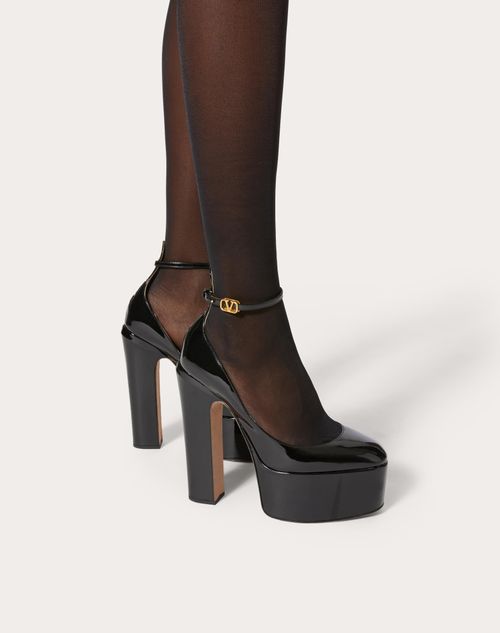 Valentino Garavani Tan-go Platform Pump In Patent Leather 155 Mm for Woman  in Black