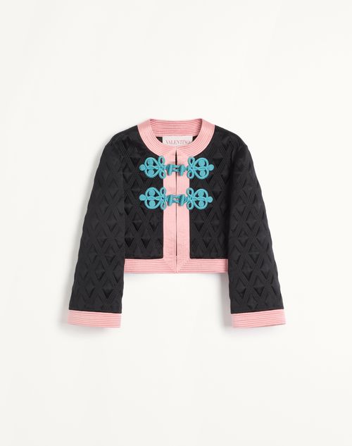 Valentino - Double Duchesse Jacket - Black/geranium - Woman - Jackets And Blazers