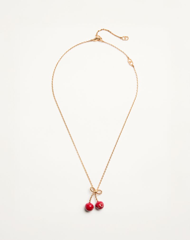 VALENTINO チェリフィック メタル x エナメル ネックレス