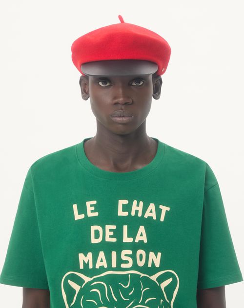 Valentino - Cotton T-shirt With Le Chat De La Maison Print - Green - Man - T-shirts And Sweatshirts