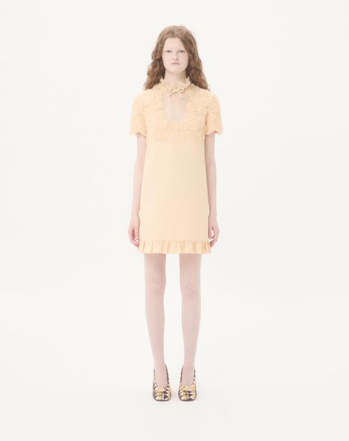 Valentino - Embroidered Crepe Couture Short Dress - Birch - Woman - Dresses