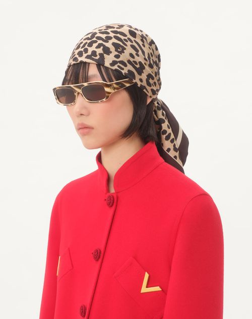 Valentino Garavani - Fauve Éclat Silk Scarf - Animal Print - Woman - Soft Accessories