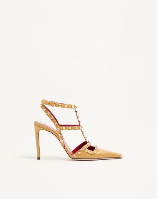 Valentino Garavani - Rockstud Kidskin Pumps 100mm - Ochre - Woman - Pumps And Slingbacks