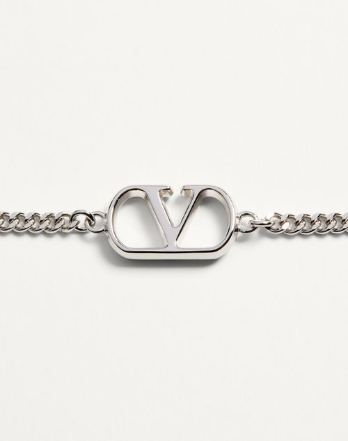 Valentino Garavani - Valentino Garavani Vlogo Signature Metal Bracelet - Transparent - Man - Jewellery