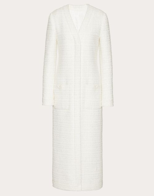 Valentino - Glaze Tweed Coat - Ivory - Woman - Shelf - Pap 