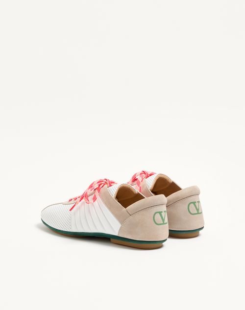 Valentino Garavani - Strikie Sneaker In Perforated Nappa And Suede - White - Man - Sneakers