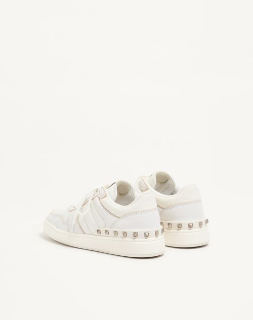Valentino Garavani - Freedots Sneaker In Kidskin And Nappa Calfskin With Stud Detail - White - Man - Sneakers