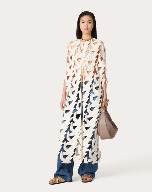 Valentino - Embroidered Compact Drap Cape - Ivory - Woman - Coats And Outerwear