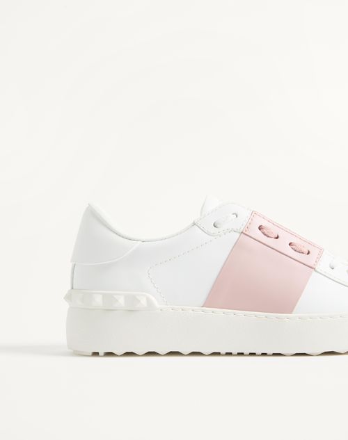 Valentino Garavani - Open Sneaker In Calfskin Leather - White/rose Quartz - Woman - Shoes