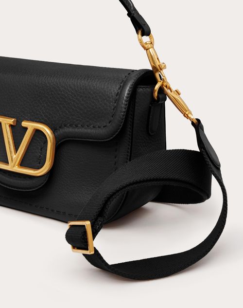Valentino Garavani VLogo Ribbon Shoulder Bag in Black