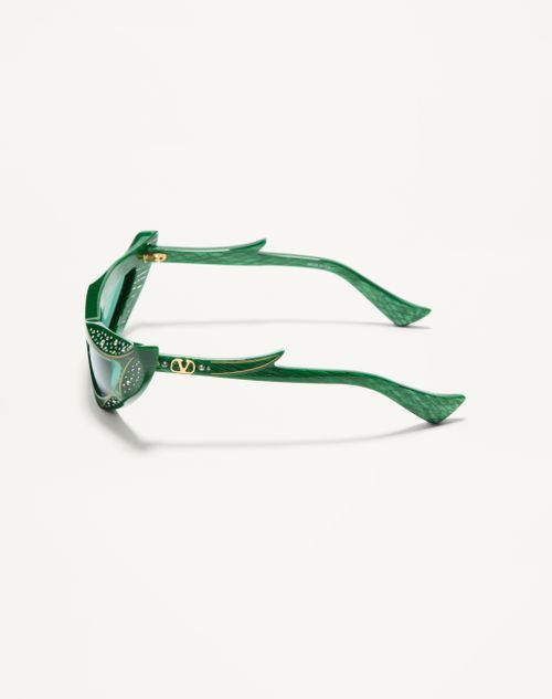 Valentino - Gafas De Acetato Estilo Ojo De Gato - Verde/verde - Unisexo - Gafas