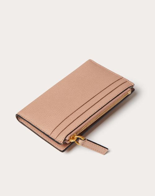 Vlogo Signature Grainy Calfskin Cardholder Wth Zipper for Vlogo Signature Grainy Calfskin Cardholder Wth Zipper for