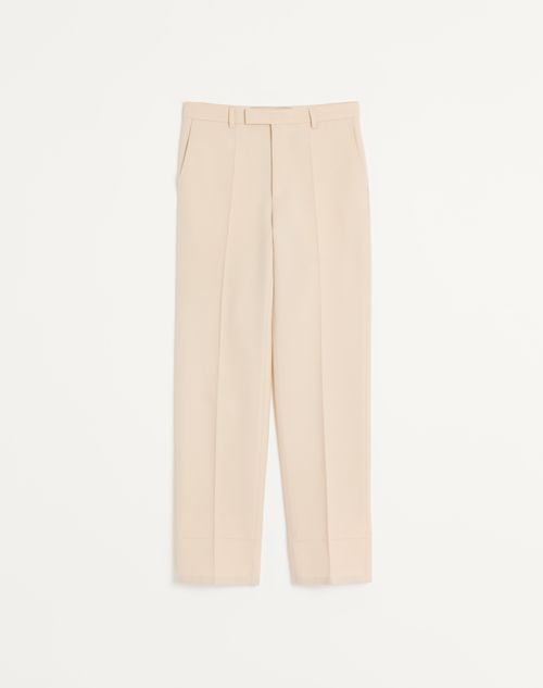 Valentino - Wool Gabardine Trousers - Cream - Man - Apparel