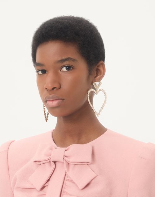 Valentino Garavani - Coeur Royal Earrings In Metal And Swarovski® Crystals - Gold/crystal - Woman - Fashion Jewelry