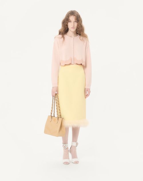 Valentino - Wool Cardigan With Lace - Pink - Woman - Knitwear