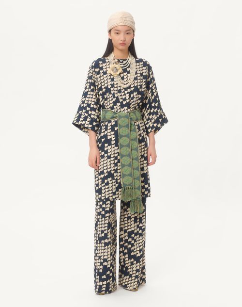 Valentino - Opticool Cady Trousers - Blue/ivory - Woman - Trousers And Shorts