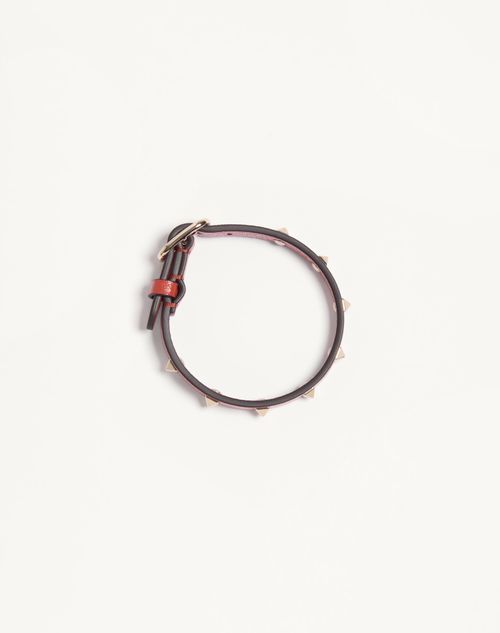 Valentino Garavani - Valentino Spike Leather Bracelet - Papavero - Woman - Jewelry