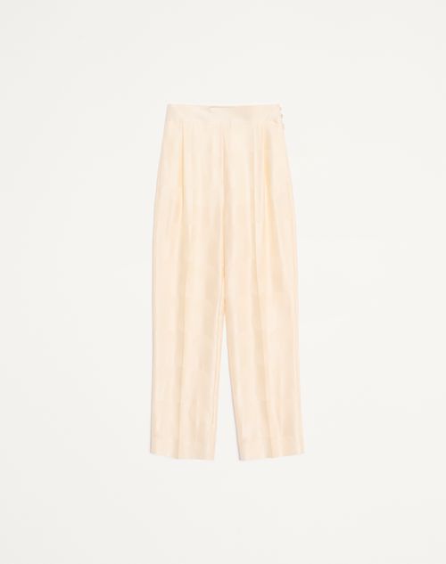 Valentino - Pantalon Rayé À Pois En Jacquard Plus De Pois - Ivoire - Femme - Shorts Et Pantalons