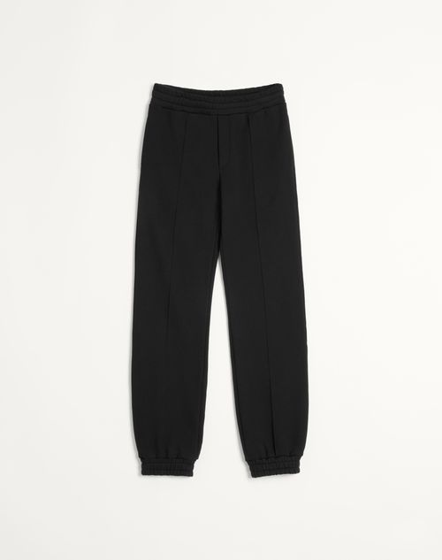 Valentino - Cotton Jogging Pants With Chez Valentino Patch - Black - Man - Ready To Wear