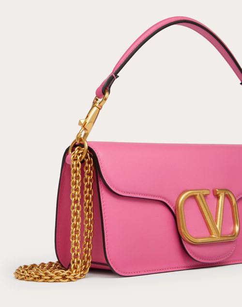 Valentino Garavani Vlogo Mini Textured-leather Shoulder Bag - Women - Pink Shoulder Bags
