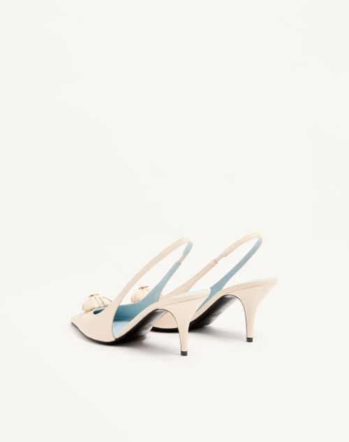 Valentino Garavani - Coeur Royal Slingback Pumps In Kidskin 75mm - Butter - Woman - Pumps And Slingbacks