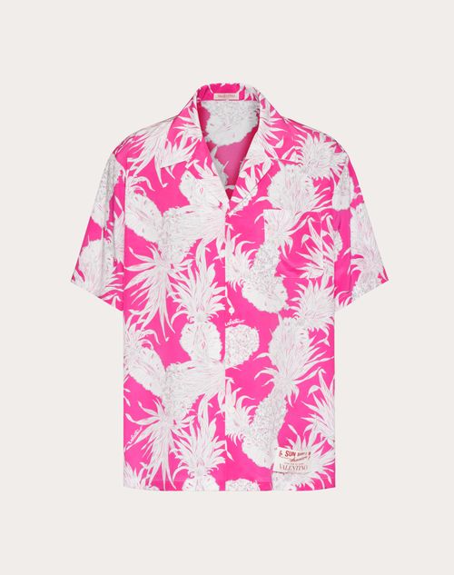 SILK BOWLING SHIRT IN PINEAPPLE PRINT