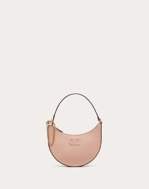 Valentino Garavani - Mini Sac Hobo Vlogo Signature En Cuir De Veau Avec Logo Bijou - Rose Cannelle - Femme - Summer Totes - Bags (vlogo Totes/signature)