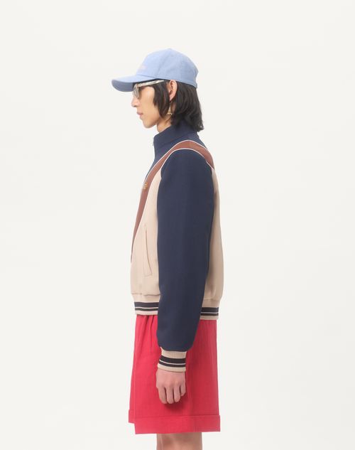 Vロゴパッチ ナイロン ファスナー付きスウェットシャツ for Vロゴパッチ ナイロン ファスナー付きスウェットシャツ for