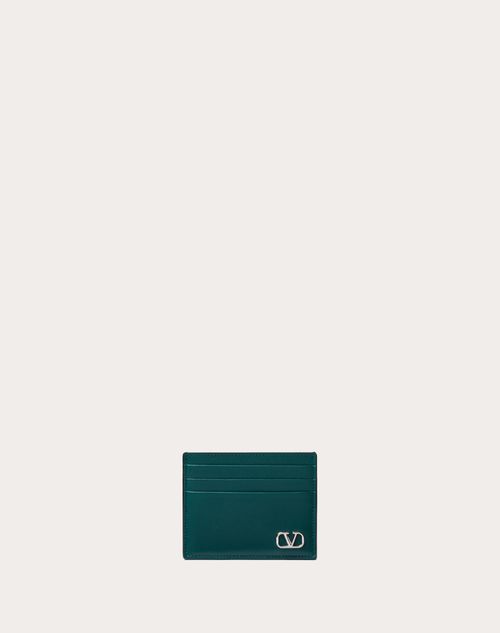 Valentino Garavani - 브이로고 시그니처 카드 홀더 - 칼리지 그린 - 남성 - 지갑 & 가죽 소품
