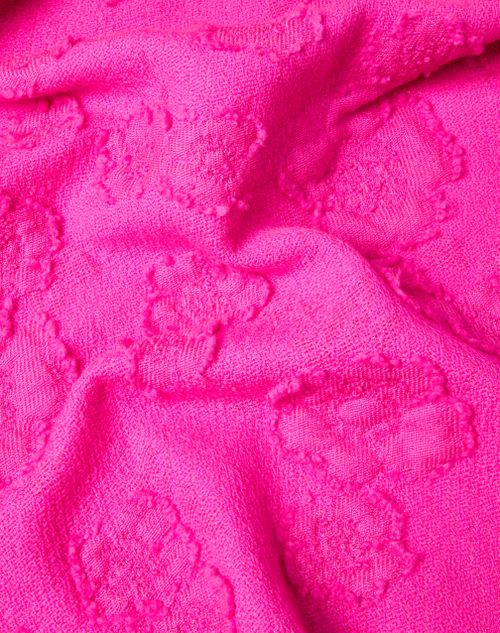 Valentino Garavani - 3d Flowers Wool Blend Poncho - Pink Pp - Woman - Soft Accessories