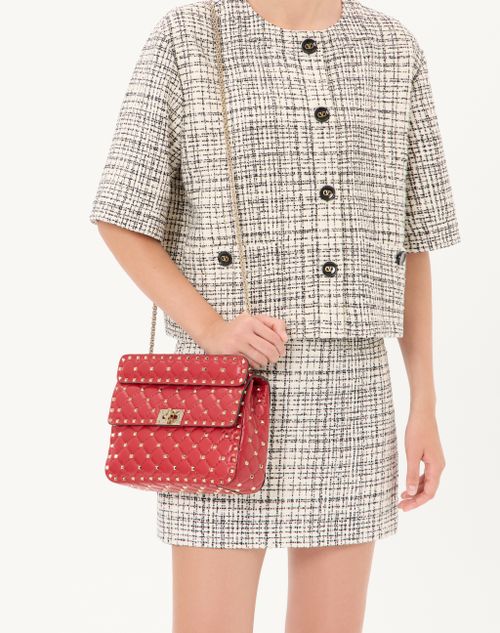 Valentino Garavani - Medium Nappa Rockstud Spike Bag - Rosso Valentino - Woman - Shoulder Bags
