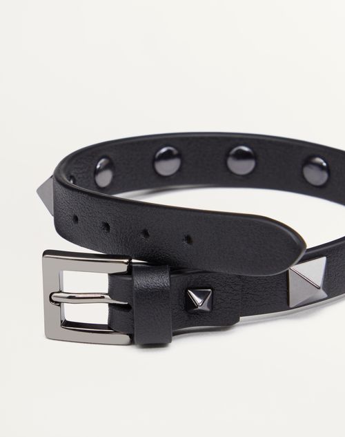 ロックスタッズ レザーブレスレット for メンズ インチ ブラック ロックスタッズ レザーブレスレット for メンズ インチ ブラック