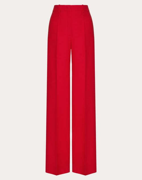 Valentino - Pantalón De Crepe Couture - Rojo - Mujer - Pantalones Largos Y Cortos