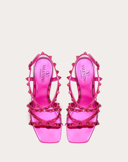 Valentino Garavani - Rockstud Mirror-effect Sandal With Straps And Tone-on-tone Studs 100mm - Pink - Woman - Woman View All