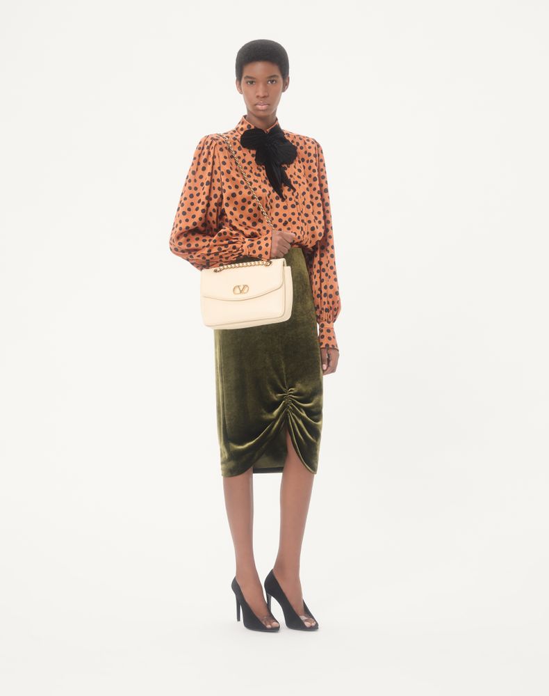 Valentino Garavani Djuna Medium Chain Bag In Nappa Leather Woman Butter Uni