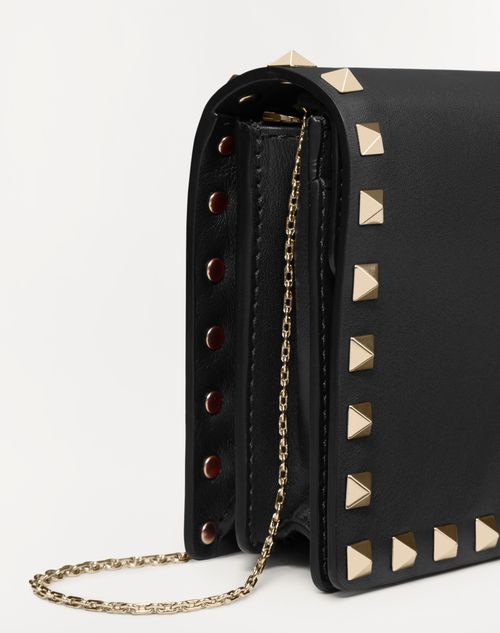 VALENTINO ROCKSTUD CALFSKIN CHAIN POUCH