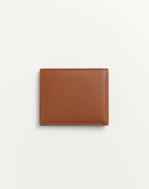Vlogo Signature Grainy Calfskin Wallet for Man in Black Vlogo Signature Grainy Calfskin Wallet for Man in Black