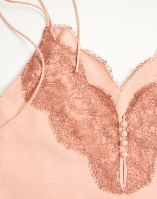 Valentino - Crepe De Chine Top - Lachs - Frau - Blusen & Tops