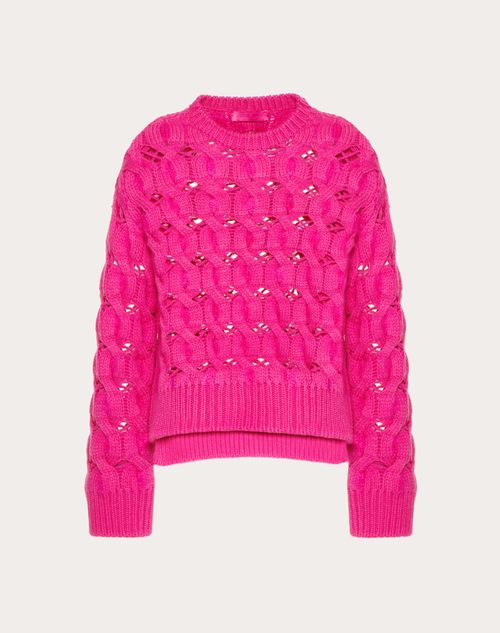 Valentino - Knitted Mohair Wool Sweater - Pink Pp - Woman - Sweaters