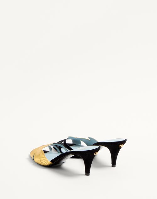 Foliefoliage Suede Slide Sandal 65mm for Woman in Black/gold