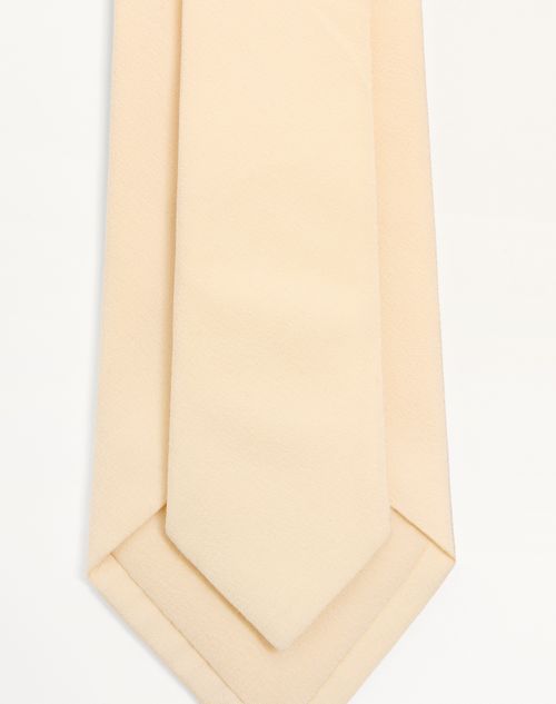 Valentino Garavani - Valentie Silk Tie With Vlogo Signature Detail - Butter/gold - Man - Ties