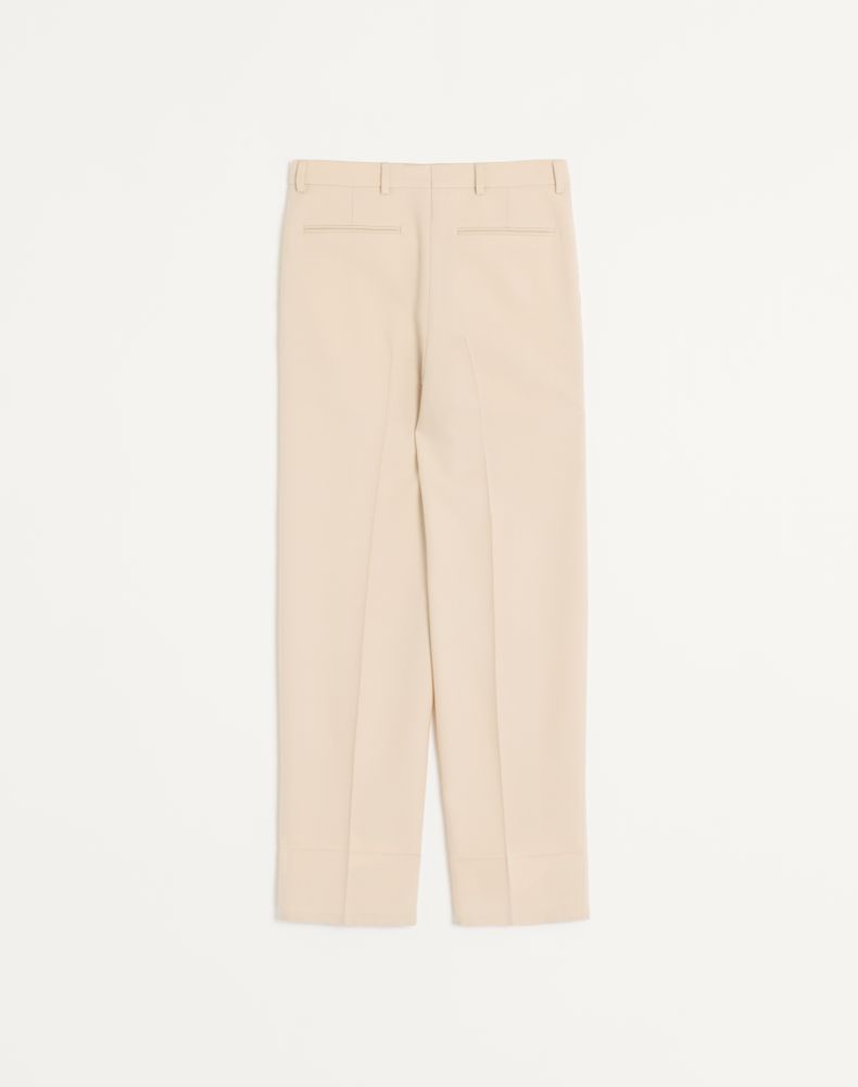 Valentino Wool Gabardine Trousers Man Cream 46