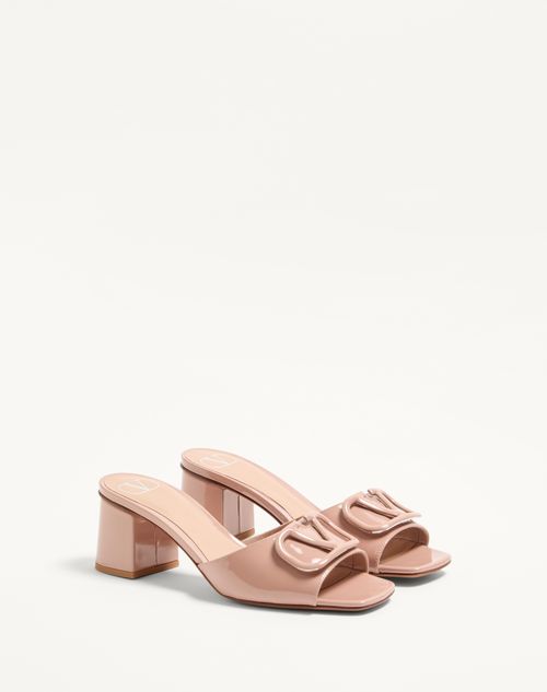 Valentino Garavani - Vlogo Signature Patent Leather Slide Sandal 60mm - Rose Cannelle - Woman - Sandals
