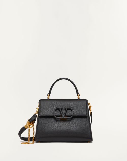 Valentino Garavani - Small Vsling Grainy Calfskin Handbag - Black - Woman - Vsling - Bags