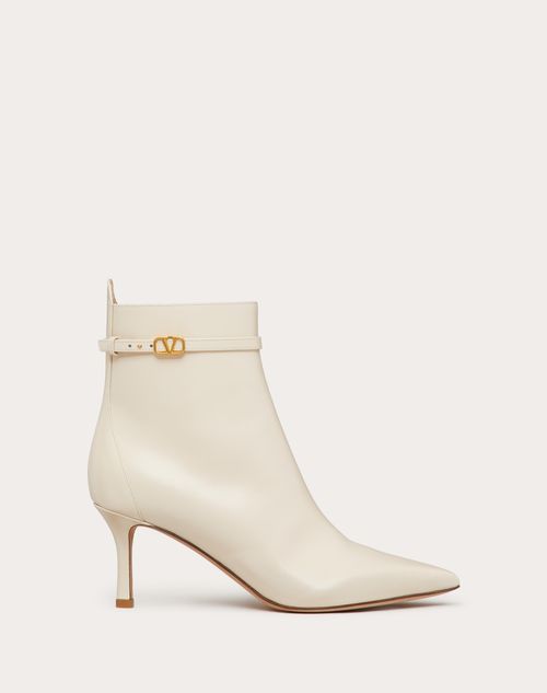 Valentino Garavani - Valentino Garavani Tan-go Ankle Boot In Calfskin Leather 70 Mm - Light Ivory - Woman - Boots