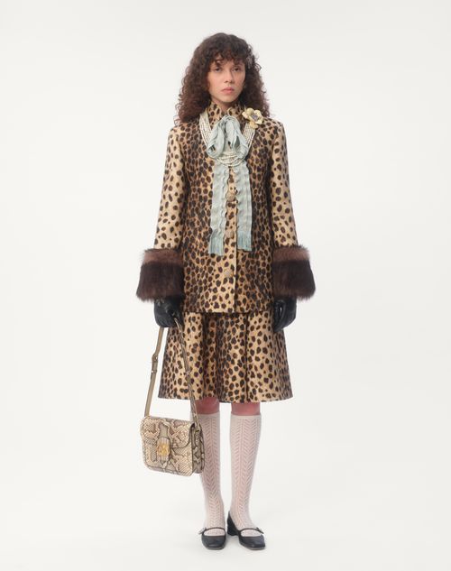 Valentino - Caban En Drap De Laine À Imprimé Jaguar Spots - Animalier - Femme - Vestes Et Manteaux