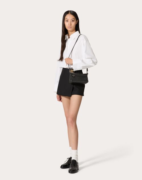 Small Rockstud Grainy Calfskin Crossbody Bag for Woman in Small Rockstud Grainy Calfskin Crossbody Bag for Woman in