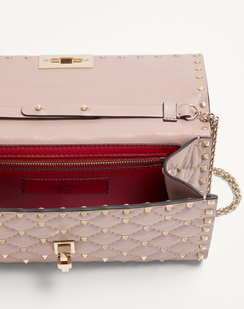 Valentino Garavani - Rockstud Spike Nappa Leather Crossbody Clutch Bag - Poudre - Woman - Clutches