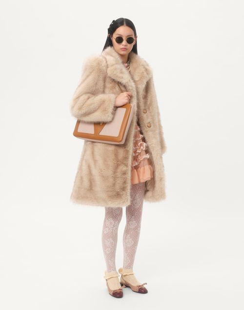 Valentino - Synthetic Fur Coat - Beige/brown - Woman - Coats And Outerwear