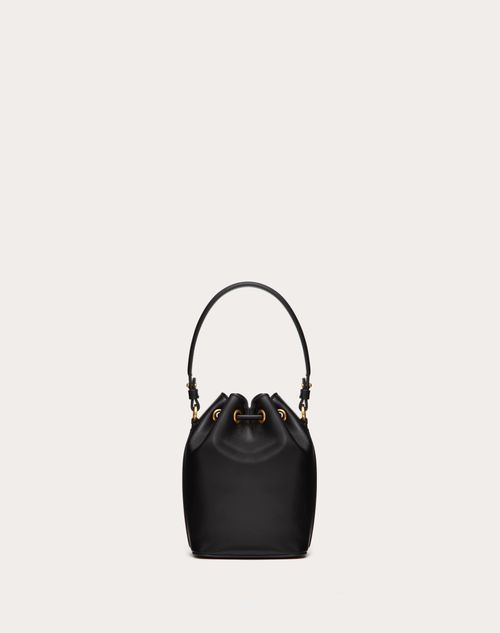 Mini Vlogo Signature Bucket Bag In Nappa Leather for Woman in Water Lilac